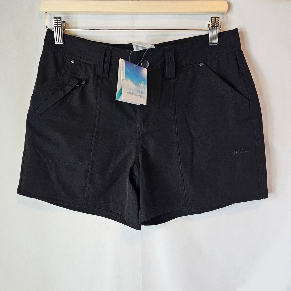 Willit Womens Black Hiking Shorts UPF 50+ Sun‎ Protection Size 6 NWT